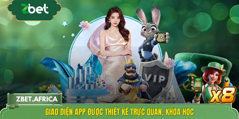 Giao diện app được thiết kế trực quan, khoa học