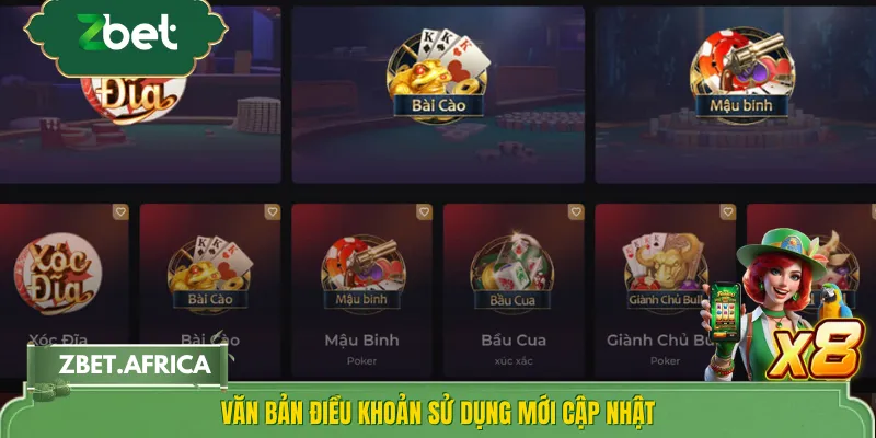 Văn bản điều khoản sử dụng mới cập nhật